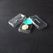 Сувенирная упаковка (57х99х19 мм) под медаль РФ d-32 мм (прозрачная)