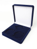  Футляр (186х192х50 мм) для 3 монет в капсулах (диаметр 74 мм), тёмно-синий