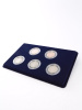 Планшет M (146х236х12 мм) для монет в капсулах d-44 мм (5 ячеек), тёмно-синий
