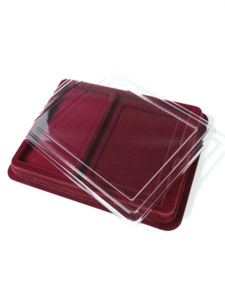 Сувенирная упаковка (181х142х22 мм) с поролоновой вставкой под универсальную медаль и удостоверение (70х100х6 мм), тёмно-бордовый