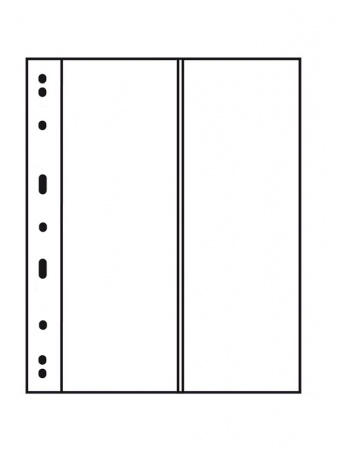 Листы-обложки VARIO 2VC (216х280 мм) из прозрачного пластика на 2 вертикальные ячейки (90х272 мм). Упаковка из 5 листов. Leuchtturm, 314737