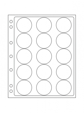 Листы-обложки ENCAP из прозрачного пластика для монет в капсулах CAPS 44/45 мм Leuchtturm. Диаметр ячейки 51 мм. Упаковка из 2 листов. Leuchtturm, 346717