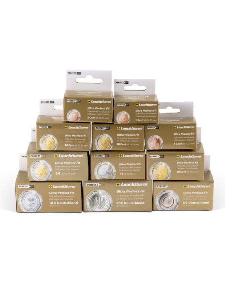 Капсулы Ultra Perfect Fit для монеты Krugerrand 1 унция золото (32,60 мм), в упаковке 10 шт. Leuchtturm, 365301 Капсулы Ultra Perfect Fit для монеты Krugerrand 1 унция золото (32,60 мм), в упаковке 10 шт. Leuchtturm, 365301