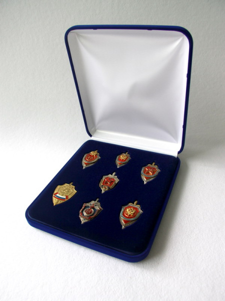 Флокированный футляр (191х221х44 мм) под набор из семи знаков ФСБ России