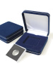 Футляр замшевый (92х92х34 мм) для 1 монеты в капсуле Quadrum (50х50х6 мм), тёмно-синий