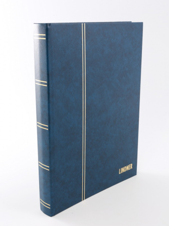 Альбом для марок (кляссер STANDARD). 16 листов (32 страницы) из чёрного картона с промежуточными листами из пергамина. Синий. Lindner, 1168