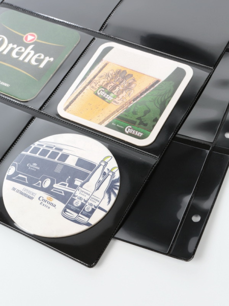 Лист-обложка ГРАНДЕ (Россия) (250х311 мм) с чёрной основой на 6 ячеек (110х93 мм). Двусторонний. Albommonet, ЛБЧ6