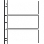 Листы-обложки NUMIS 3C (187х224 мм) из прозрачного пластика на 3 ячейки (165х70 мм). Упаковка из 10 листов. Leuchtturm, 316522
