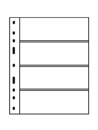Листы-обложки OPTIMA 4C (202х252 мм) из прозрачного пластика на 4 ячейки (180х58 мм). Упаковка из 10 листов. Leuchtturm, 318071