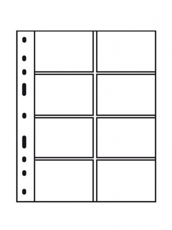 Лист-обложка OPTIMA 4VC (202х252 мм) из прозрачного пластика на 8 ячеек (88х55 мм). Leuchtturm, 328118/1