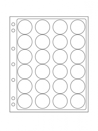 Листы-обложки ENCAP из прозрачного пластика для монет в капсулах CAPS 36/37 мм Leuchtturm. Диаметр ячейки 42,5 мм. Упаковка из 2 листов. Leuchtturm, 343214