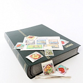 Альбом для марок (кляссер STANDARD). 32 листа (64 страницы) из чёрного картона с промежуточными листами из пергамина. Зелёный. Lindner, 1170