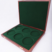 Футляр деревянный Vintage S (305х247х40 мм) на 6 монет в капсулах (диаметр 83 мм)