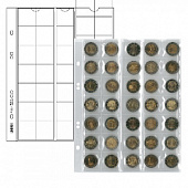 Нумизматические листы системы MULTI COLLECT для 35 монет диаметром до 27 мм. Упаковка из 5 листов и 5 чёрных прокладочных листов. Lindner, MU35