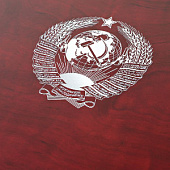Нанесение герба СССР на футляр Volterra