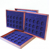 Футляр деревянный Volterra Trio de Luxe (331х271х56 мм). 3 уровня. Для серии монет 1 рубль серебра «Красная книга» 1993-1997гг, 1998-2002гг, 2003-2007гг.