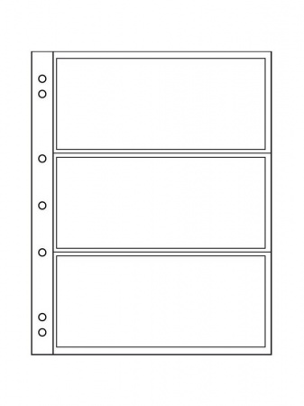Лист-обложка NUMIS 3C (187х224 мм) из прозрачного пластика на 3 ячейки (165х70 мм). Leuchtturm, 316522/1