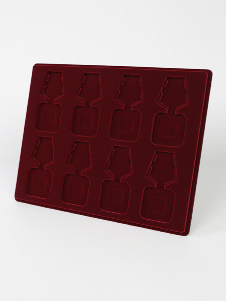 Планшет S (234х296х12 мм) на 8 орденов с пятиугольной колодкой, тёмно-бордовый Планшет S (234х296х12 мм) на 8 орденов с пятиугольной колодкой, тёмно-бордовый