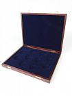  Футляр деревянный Vintage S (305х247х40 мм) для серии из 10 монет «The Queen's Beasts» (5 pounds, 2 oz silver proof) в капсулах, тёмно-синий