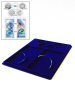 Планшет S (234х296х12 мм) для 2 банкнот Сочи-2014 в капсулах и 4 монет Сочи-2014 в капсулах (монеты располагаются в олимпийских кольцах), тёмно-синий  Планшет S (234х296х12 мм) для 2 банкнот Сочи-2014 в капсулах и 4 монет Сочи-2014 в капсулах (монеты располагаются в олимпийских кольцах), тёмно-синий