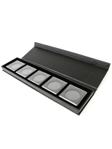 Футляр Airbox (296х74х20 мм) для 5 монет в капсулах Quadrum (50х50х6 мм). Leuchtturm, 347319 Футляр Airbox (296х74х20 мм) для 5 монет в капсулах Quadrum (50х50х6 мм). Leuchtturm, 347319