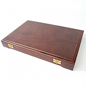 Футляр деревянный Vintage L (342х235х42 мм) для монет в капсулах d-44 мм (28 ячеек)