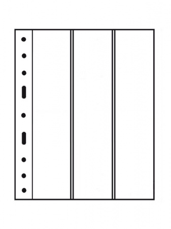 Листы-обложки GRANDE 3VC (242х312 мм) из прозрачного пластика на 3 вертикальные ячейки (68х306 мм). Упаковка из 5 листов. Leuchtturm, 321966