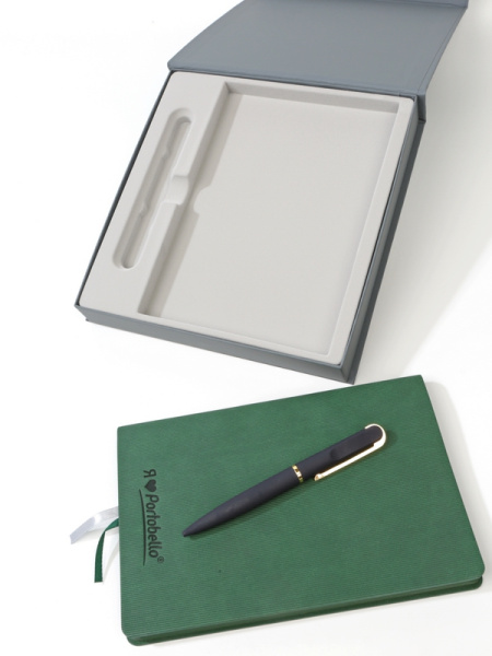 Флокированный ложемент под ежедневник и ручку, светло-серый