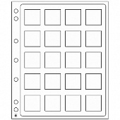 Листы-обложки ENCAP из прозрачного пластика для монет в капсулах Quadrum Mini Leuchtturm (20 капсул). Упаковка из 2 листов. Leuchtturm, 360060