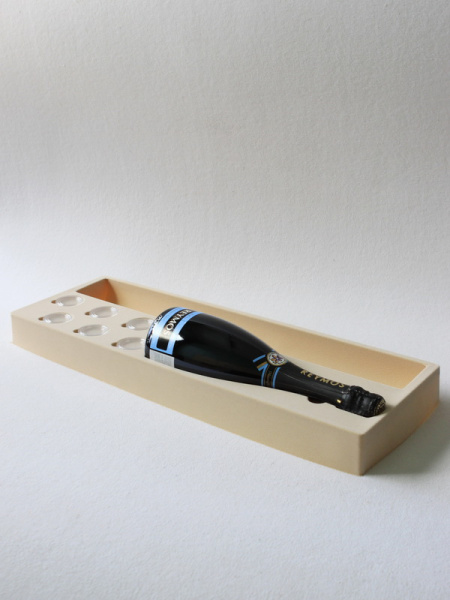 Флокированный ложемент под подарочный набор с бутылкой шампанского