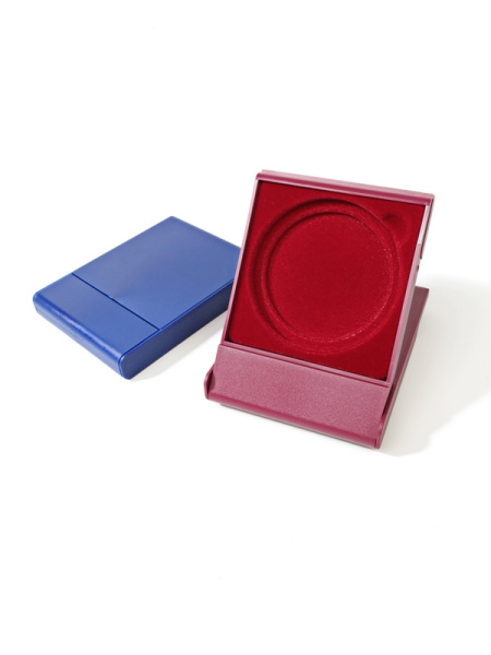 Футляр пластиковый (79х106х16 мм) для одной монеты, медали (диаметр 65 мм, глубина 6 мм), светло-бордовый  Футляр пластиковый (79х106х16 мм) для одной монеты, медали (диаметр 65 мм, глубина 6 мм), светло-бордовый