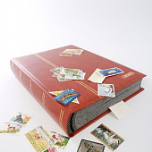 Альбом для марок (кляссер ELEGANT LUXUS). 30 листов (60 страниц) из чёрного картона с промежуточными листами из пергамина. Светло-коричневый. Lindner, 1169S