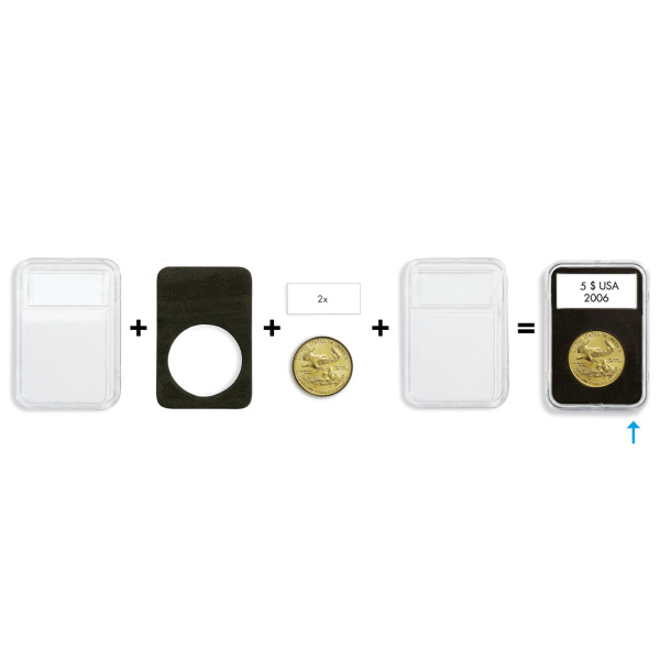 Капсулы Quickslab для монет 26 мм (в упаковке 5 шт). Leuchtturm, 346405 Капсулы Quickslab для монет 26 мм (в упаковке 5 шт). Leuchtturm, 346405