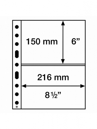 Листы-обложки GRANDE SH312-2C (242х312 мм) из тонкого прозрачного пластика на 2 ячейки (216х150 мм). Упаковка из 50 листов. Leuchtturm, 358073