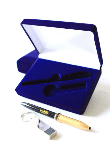 Футляр флокированный (102х142х42 мм) для ручки и флешки