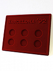  Планшет S (234х296х12 мм) для серии монет «Barcelona-92», тёмно-бордовый