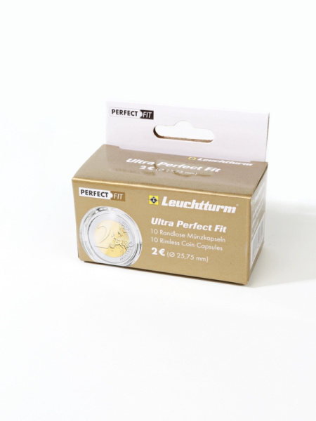 Капсулы Ultra Perfect Fit для монеты 2 евро (25,75 мм), в упаковке 10 шт. Leuchtturm, 345007