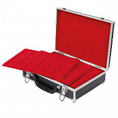 Нумизматический алюминиевый кейс с 8 планшетами (5 моделей планшетов). Lindner, 2338
