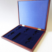Футляр деревянный Volterra Uno (304х244х31 мм) на 5 медалей РФ d-32 мм и 1 удостоверение