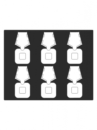 Футляр Presidio из искусственной кожи (301х245х34 мм) на 6 орденов с пятиугольной колодкой