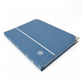 Альбом для марок (кляссер LINUM). 16 листов (32 страницы) из чёрного картона с промежуточными листами для каждой страницы из пергамина. Синий. Leuchtturm, 357975