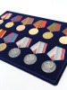Планшет L (222х333х13 мм) на 12 медалей РФ d-35 мм с пятиугольной колодкой
