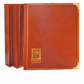 Альбом для марок (кляссер ROYAL). 20 листов (40 страниц) из чёрного картона с промежуточными прозрачными листами. Светло-коричневый. Lindner, 1151