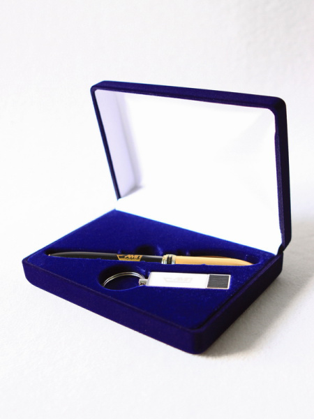 Футляр флокированный (102х142х42 мм) для ручки и флешки