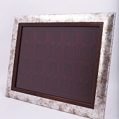 Багетная рамка S серебряно-коричневого цвета на 10 орденов с пятиугольной колодкой