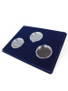  Планшет S (234х296х12 мм) для монет в капсулах d-74 мм (3 ячейки), тёмно-синий