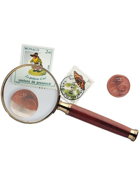 Лупа с рукояткой ROSEWOOD 50, 3-кратное увеличение. Leuchtturm, 305535 Лупа с рукояткой ROSEWOOD 50, 3-кратное увеличение. Leuchtturm, 305535