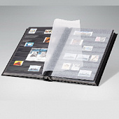 Альбом для марок (кляссер CLASSIC). 16 листов (32 страницы) из чёрного картона с промежуточными листами из пергамина. Чёрный. Prinz, 2015