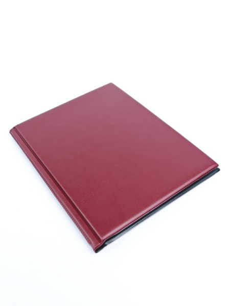 Карманный монетный альбом 173х216х18 мм для размещения 160 монет с комбинированными ячейками, вертикальный, тёмно-бордовый