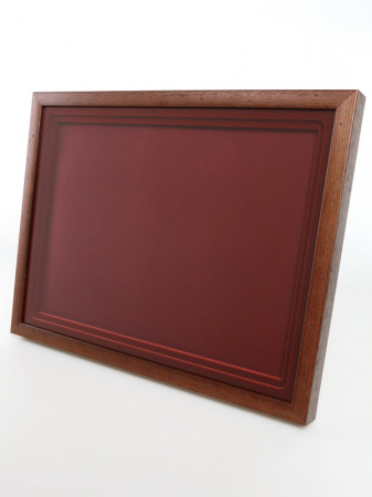 Багетная рамка G коричневого цвета под 1 ячейку (262х363х18 мм) с поролоновой вставкой
